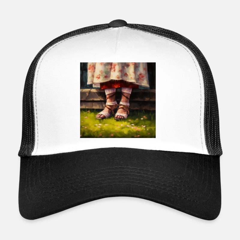 Summer Pastoral - Trucker Cap - white/black