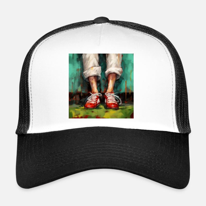 Energie in Rot - Trucker Cap - Weiß/Schwarz