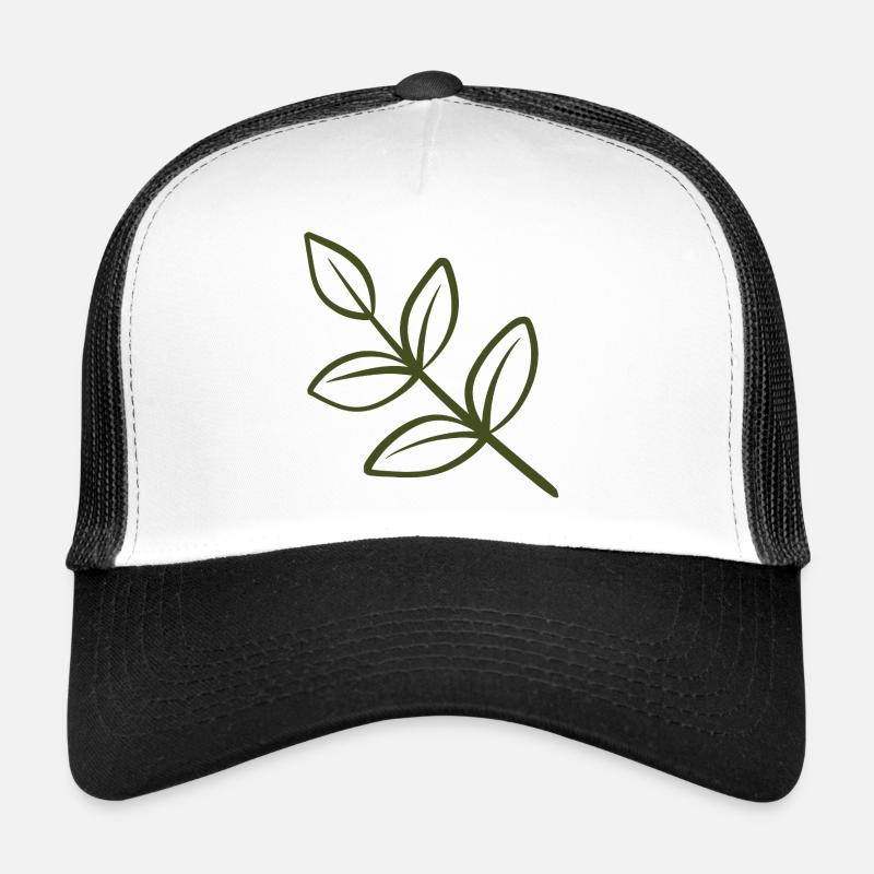 Leaf Line Art Trucker Cap