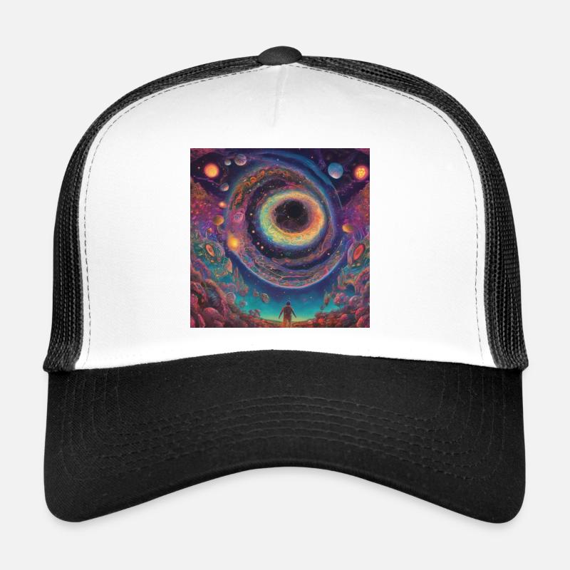 Kosmischer Augenvortex - Trucker Cap - Weiß/Schwarz