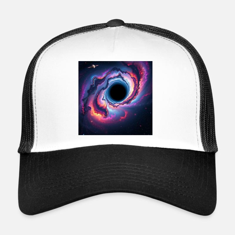 Black hole in the neon galaxy - Trucker Cap - white/black