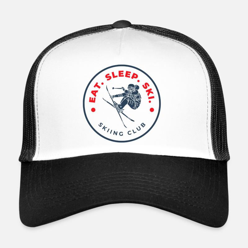 Skiclub Logo Eat Sleep Ski Trucker Cap