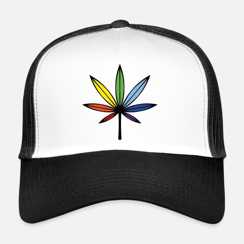 Cannabis / Marihuana / Hanf (Outline / Rainbow) Trucker Cap