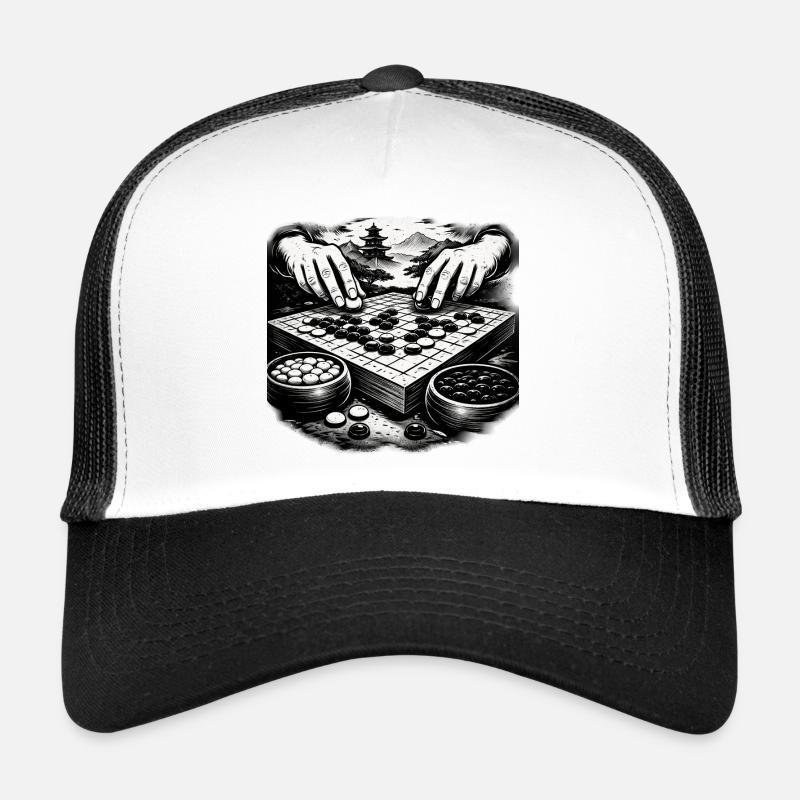Go Board Game – Zen Strategy Illustration Trucker Cap