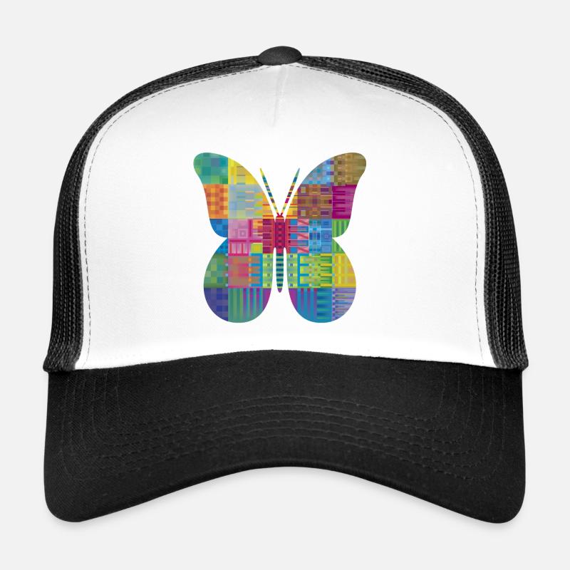 Colorful Patchwork Butterfly Trucker Cap
