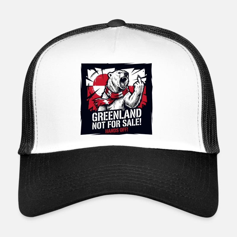 Greenland Not For Sale - Hands Off - Eisbär - Trucker Cap - Weiß/Schwarz