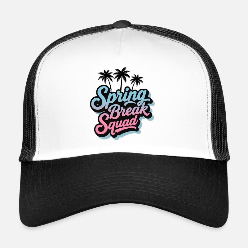 Spring Break Squad Palm Trees Tropical Holiday Party Trucker Cap