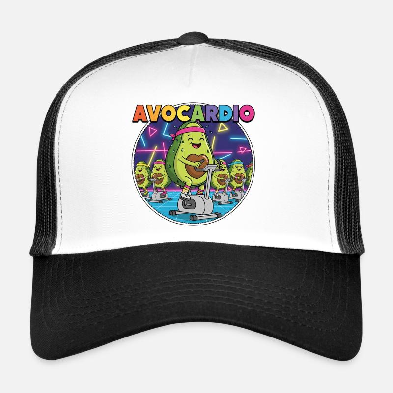 Avocardio Neon Gym-Avocado - Trucker Cap - Weiß/Schwarz