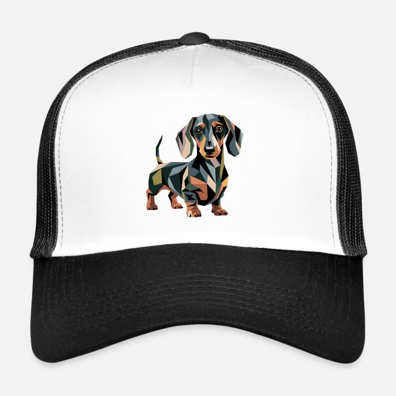 Chien teckel géométrique Casquette trucker 