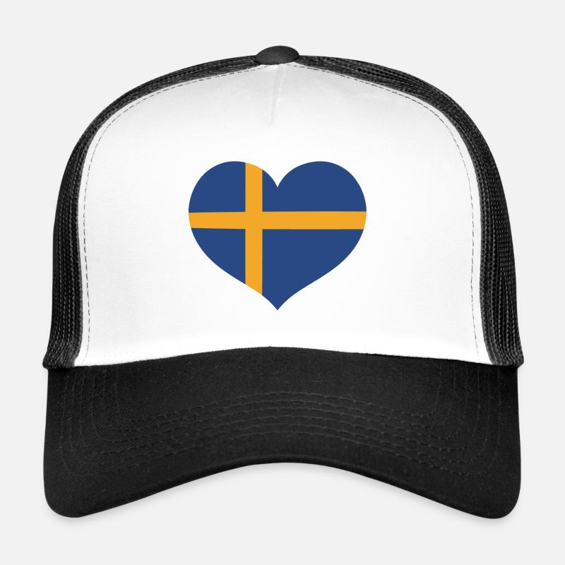 Cœur du drapeau suédois Casquette trucker 