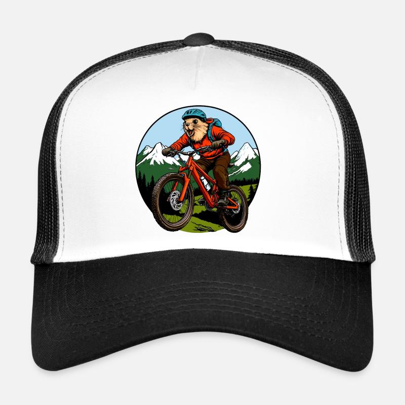 Murmeltiere Biker / Freeride Biking - Trucker Cap - Weiß/Schwarz