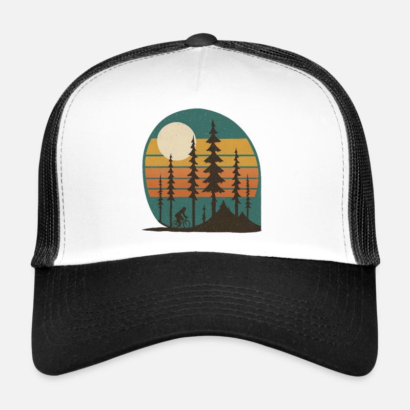 Waldsonne Radfahrer Retro-Landschaft geschenkidee  Trucker Cap