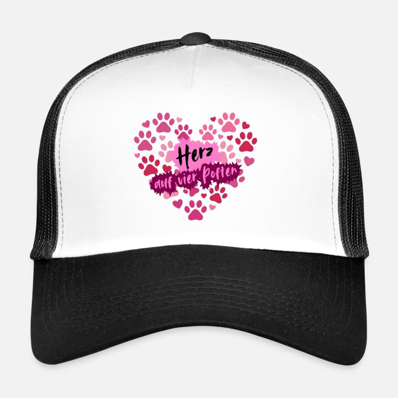 Heart on four paws - Trucker Cap - white/black