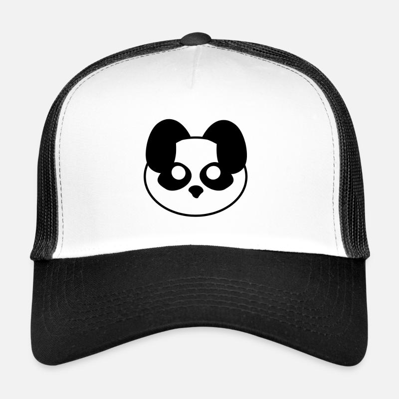 Plush : Pandy (Tête) - Casquette trucker  - blanc/noir