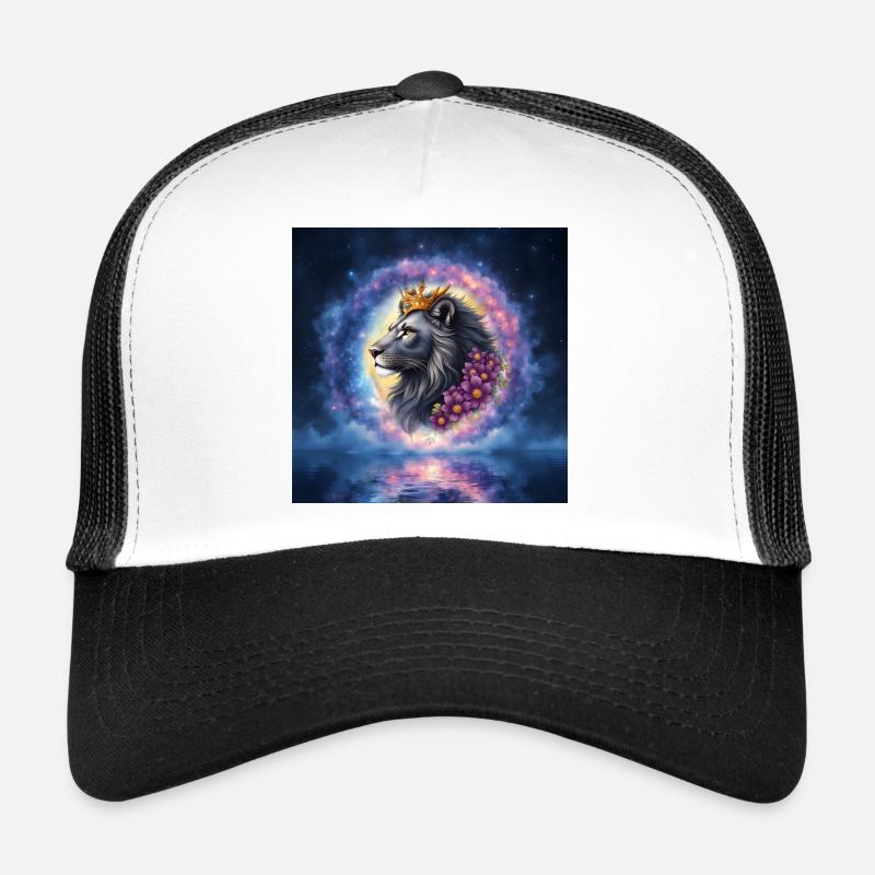 Floral star lion with crown Trucker Cap