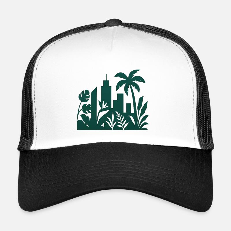 Jungle City Skyline Silhouette Trucker Cap