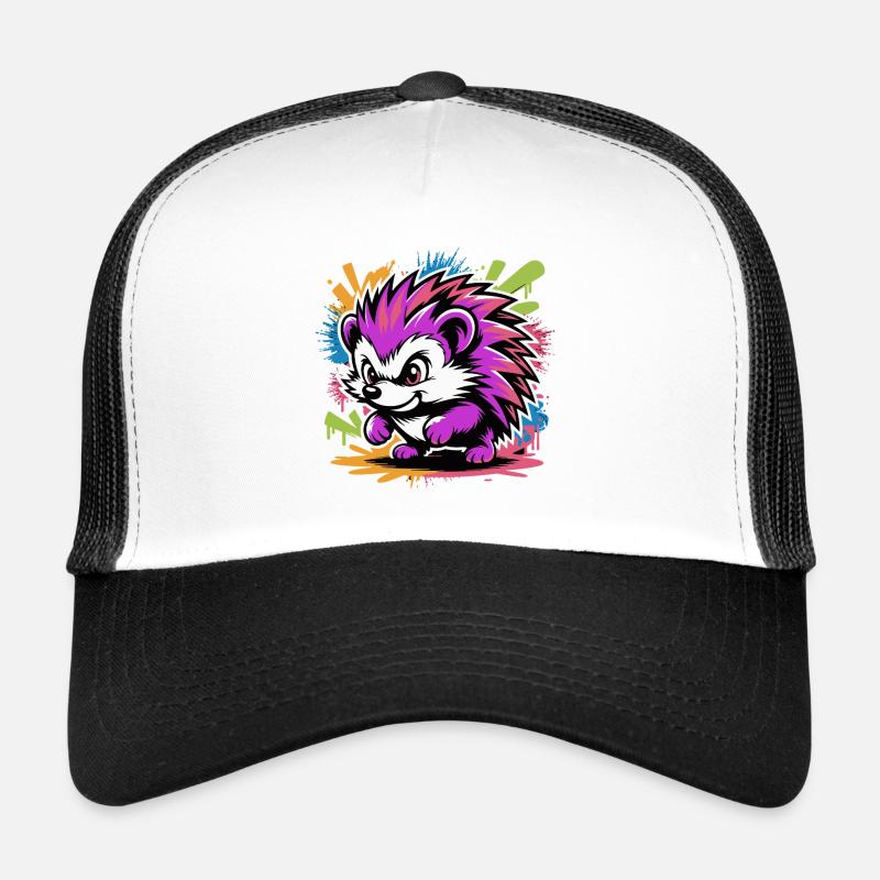 Neon Fraffiti Hedgehog Color Explosion Trucker Cap