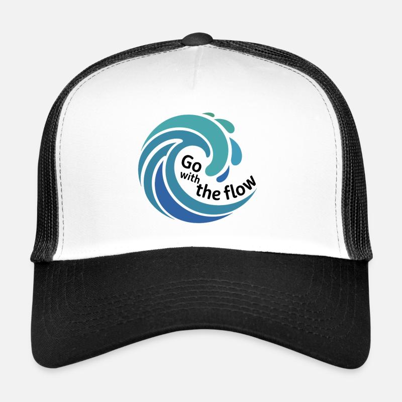 Go with the Flow Wave Art - Trucker Cap - white/black