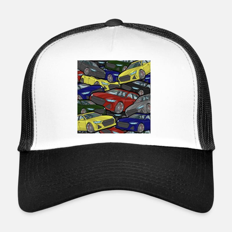 Kaleidoskop Autos Farbexplosion - Trucker Cap - Weiß/Schwarz