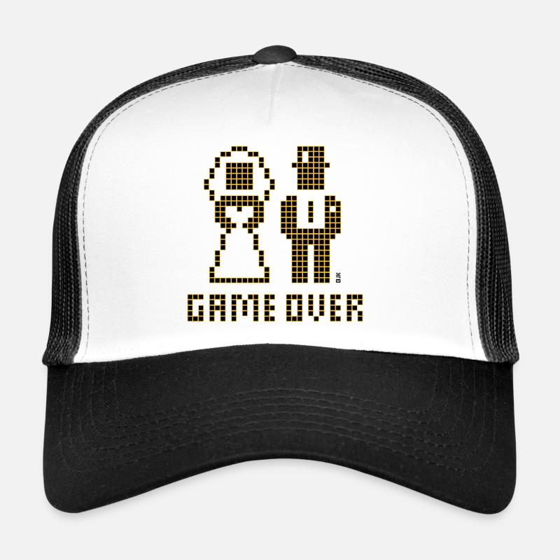 Game Over (Mariage Enterrement de vie de garçon : couple marié Pixel / 2C) Casquette trucker 