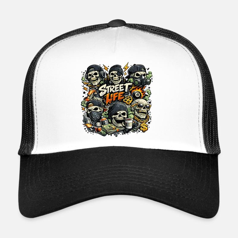 Leben im Straßenskelett Trucker Cap