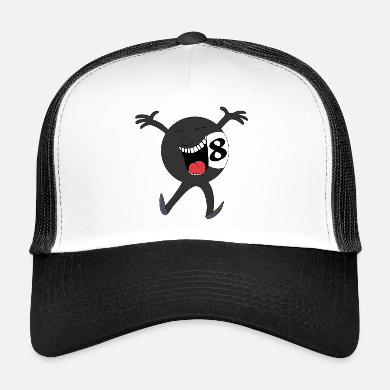 Lachender Achtball-Maskottchen Trucker Cap