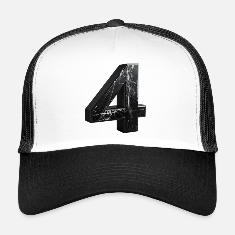 Black 4 with marble pattern Trucker Cap