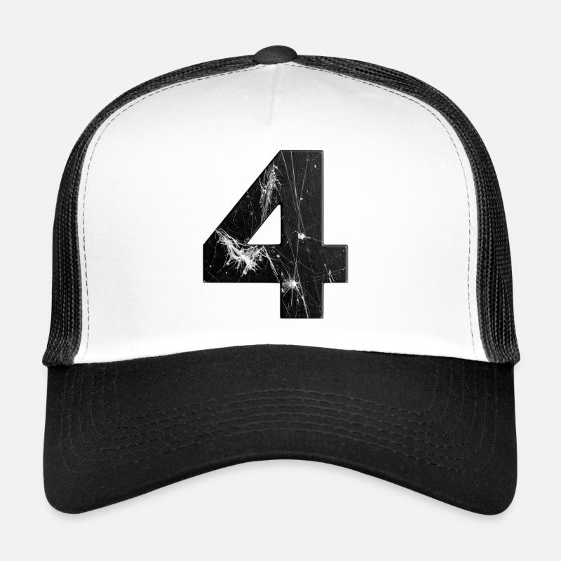 Black four-scratch pattern Trucker Cap