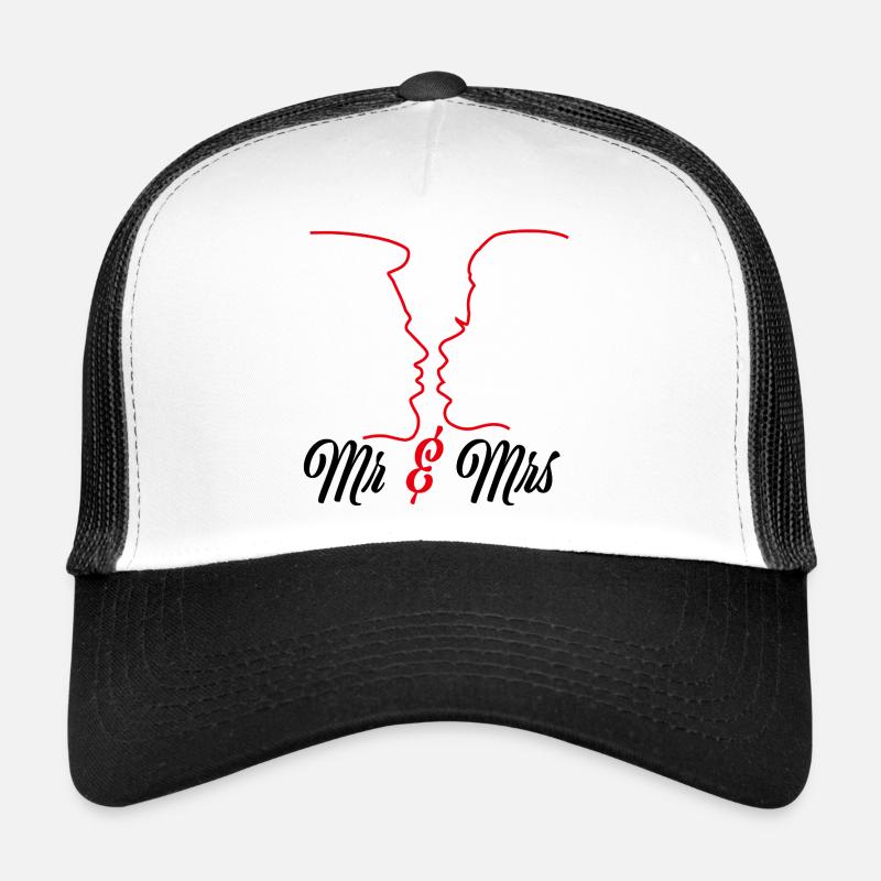 Mr. and Mrs - Just Married - Trucker Cap - white/black