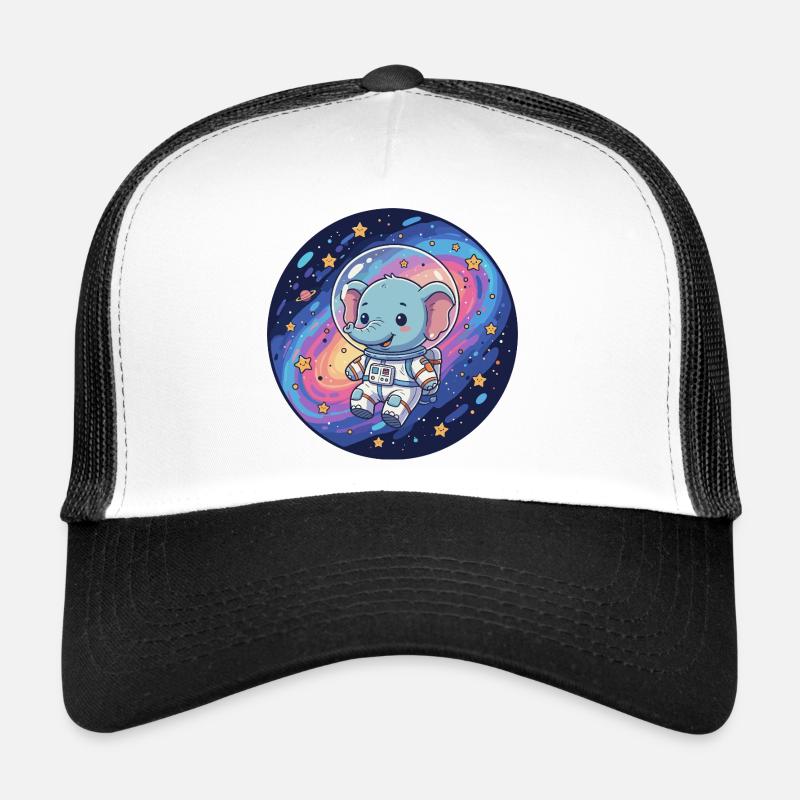 Éléphant spatial dans le casque d’astronaute Casquette trucker 