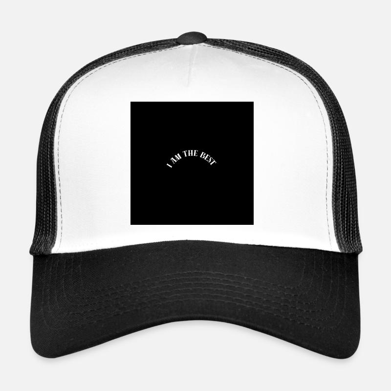 Ich bin der Beste: Minimalistische Affirmation - Trucker Cap - Weiß/Schwarz