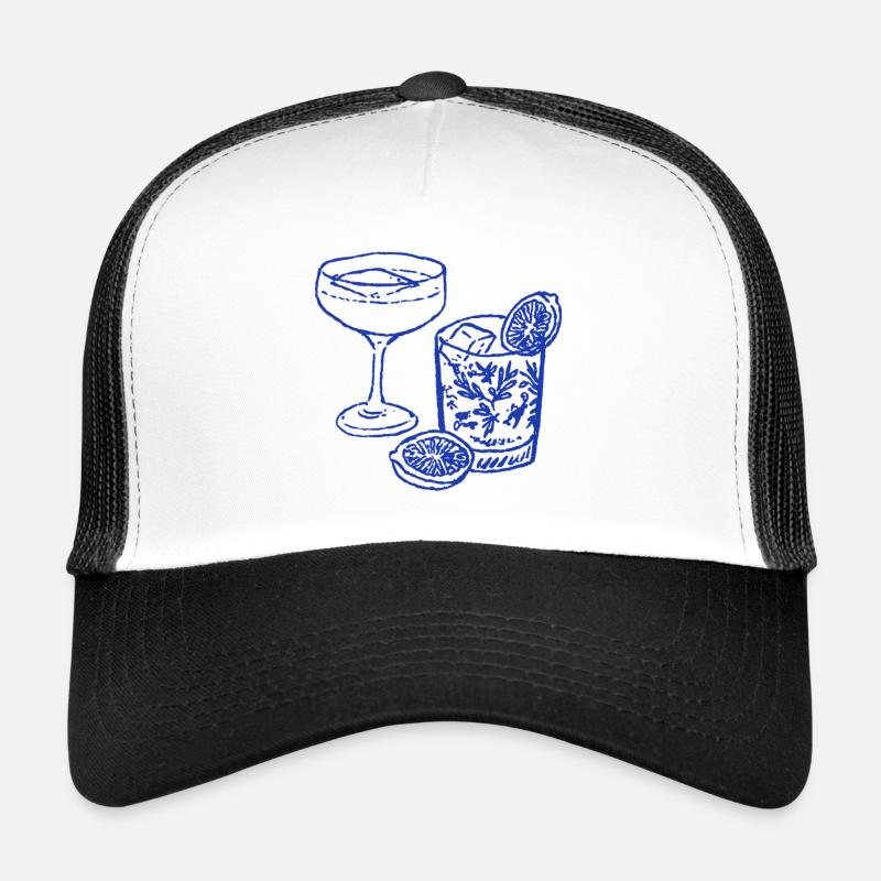 Blaue Cocktail-Skizze Trucker Cap