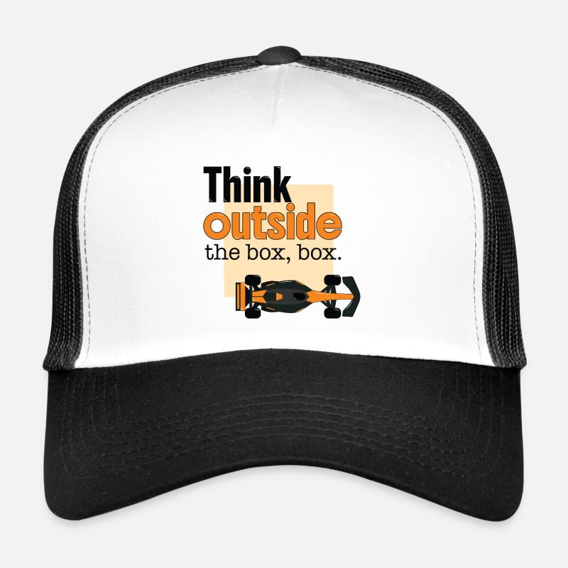 Pensez à la course de Formule Car Out Box Casquette trucker 