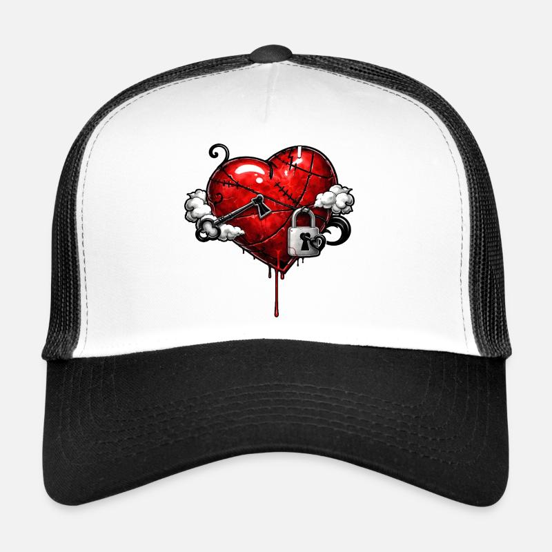 Cœur marqué avec serrure Casquette trucker 