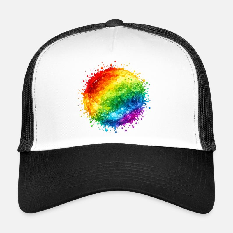 Explosion d’éclaboussures de couleurs arc-en-ciel Casquette trucker 