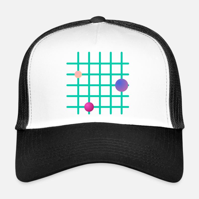 Grille géométrique avec sphères de couleur Casquette trucker 