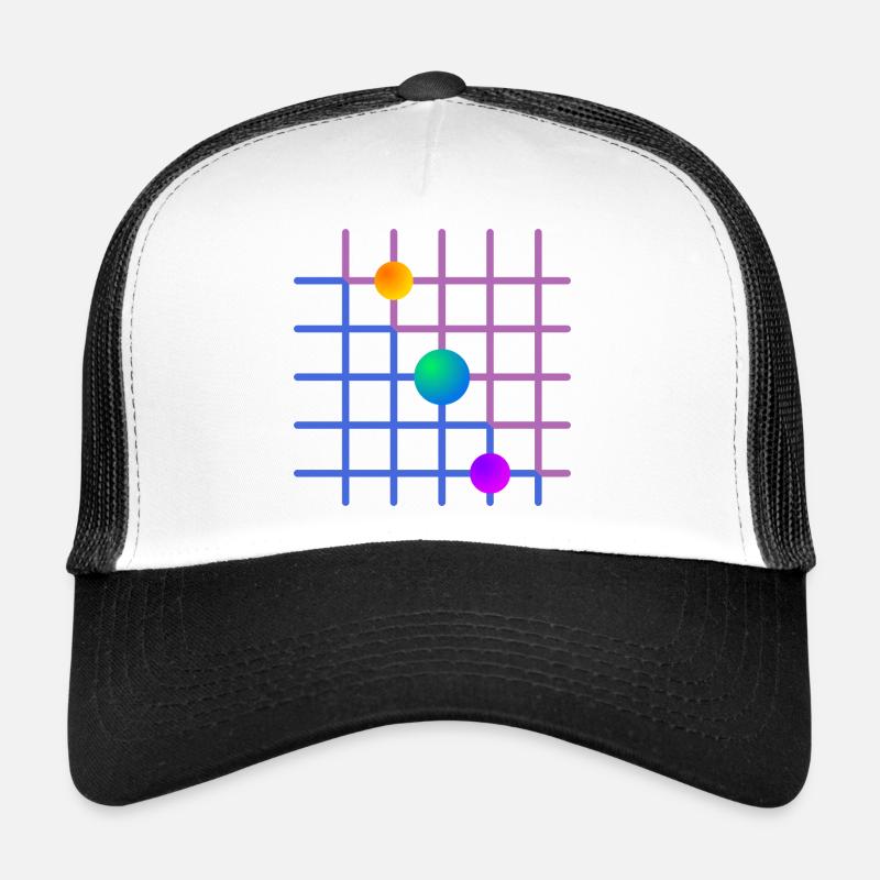 Gradientgitter mit Farbkugeln - Trucker Cap - Weiß/Schwarz