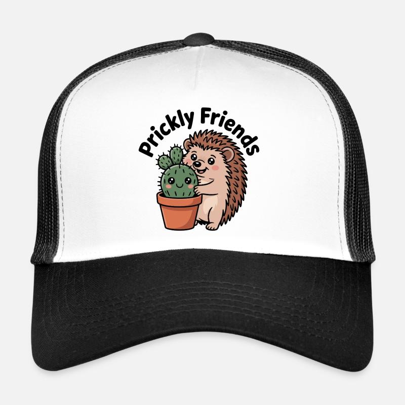 Cactus-friendly hedgehog - Trucker Cap - white/black