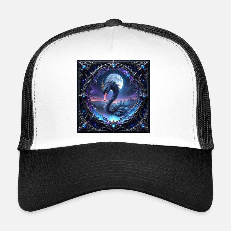 Monddrachen-Schwan in Filigran. Trucker Cap