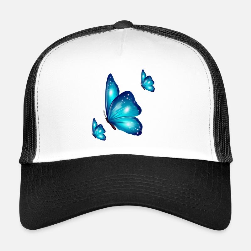 Schmetterlingstrio - Trucker Cap - Weiß/Schwarz