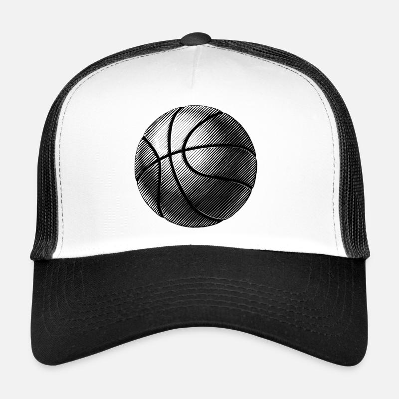 Schwarz-Weiß-Basketball-Sketch Trucker Cap