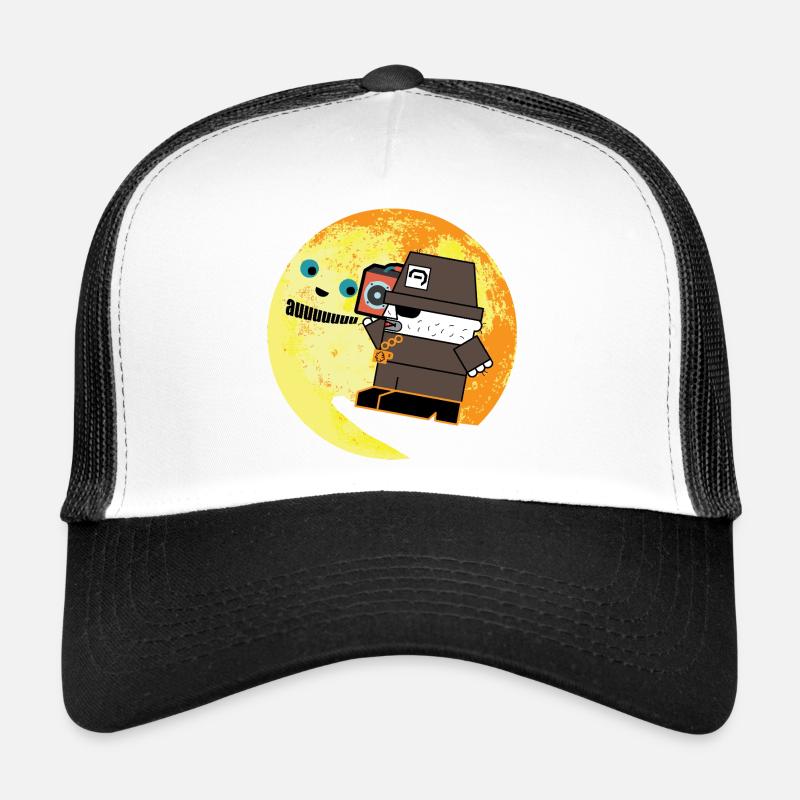 Pixel P.I. Moon Chase - Trucker Cap - Weiß/Schwarz