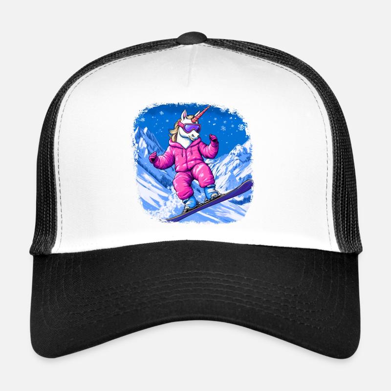 Einhörner Snowboard - Trucker Cap - Weiß/Schwarz