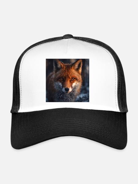 Fox scouting at dusk - Trucker Cap - white/black - Front