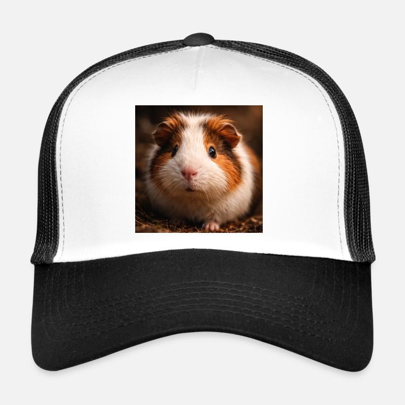 Gros plan de cochon d’Inde dans des tons terreux Casquette trucker 