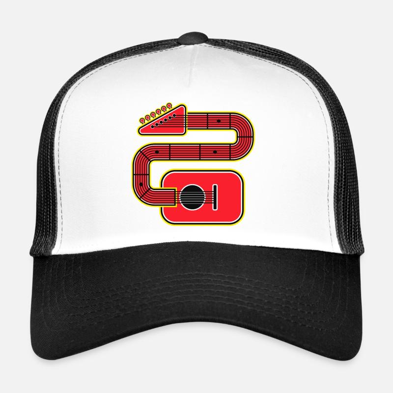 Rote Abstract Shape Gitarre Trucker Cap