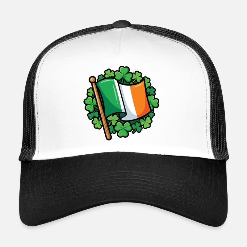 Irische Flagge Clover Pride - Trucker Cap - Weiß/Schwarz
