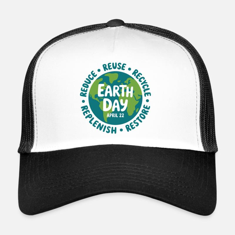Emblème du Jour de la Terre : Réduire Réutiliser Recycler Casquette trucker 