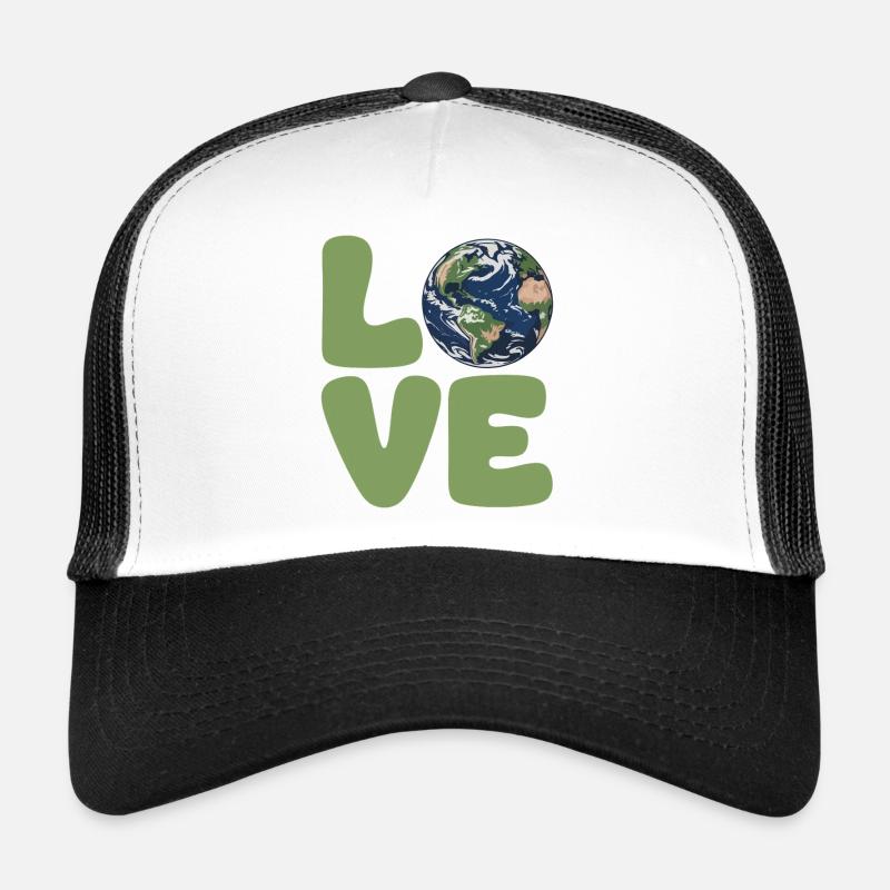 Typographie écologique de l’amour de la terre Casquette trucker 