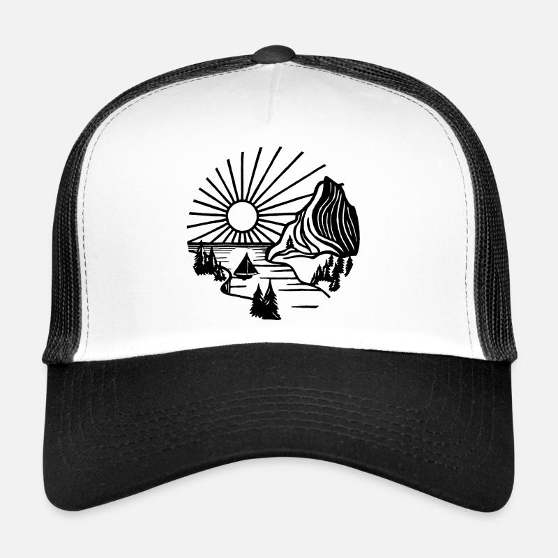 Paysage de vacances (noir) Casquette trucker 